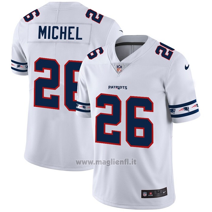 Maglia NFL Limited New England Patriots Michel Team Logo Fashion Bianco